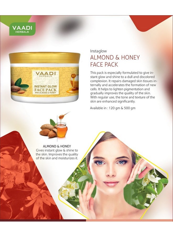 Vaadi Herbals Instant Glow Face Pack, Almond and Honey, 600g