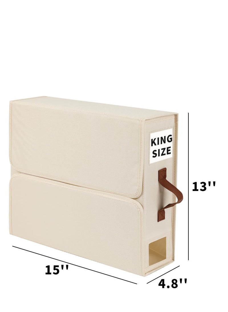 Bed Sheet Organizers And Storage - 4-Pack Foldable Linen Closet Organizer With Clear Window, Sheets Set Folder Keeper, Bedding Storage Box For Bed Sheets And Pillows, Cube Organizer (BEIGE)