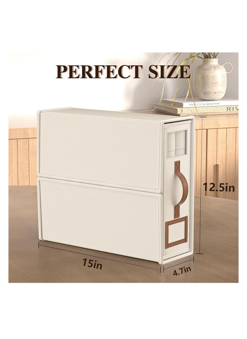 Bed Sheet Organizers And Storage - 4-Pack Foldable Linen Closet Organizer With Clear Window, Sheets Set Folder Keeper, Bedding Storage Box For Bed Sheets And Pillows, Cube Organizer (BEIGE)