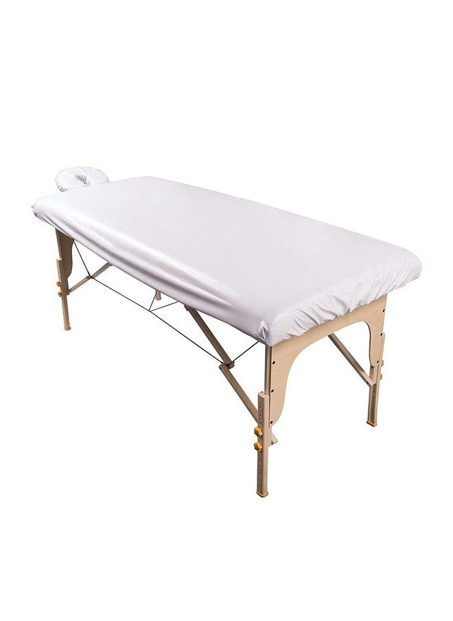 ForPro Professional Collection Waterproof Massage Table Cover, Protective Spa Treatment Sheet Set for Massage Tables, Machine Washable, Includes Massage Fitted Sheet and Face Rest Cover, White