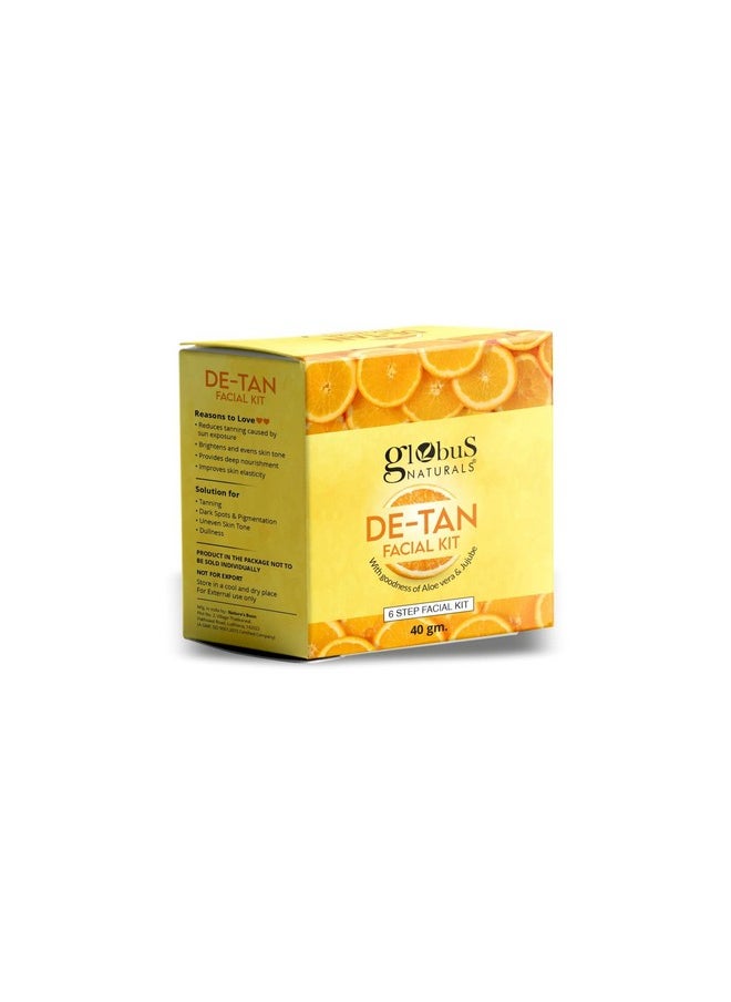 Globus Naturals De-Tan 6 Step Facial Kit, 40gm