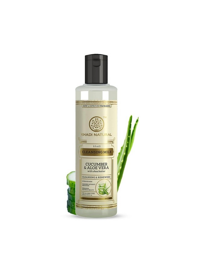 Khadi Natural Cucumber And Aloevera Cleansing Milk Cream With Shea/Kokum Butter, 210ML, Multi