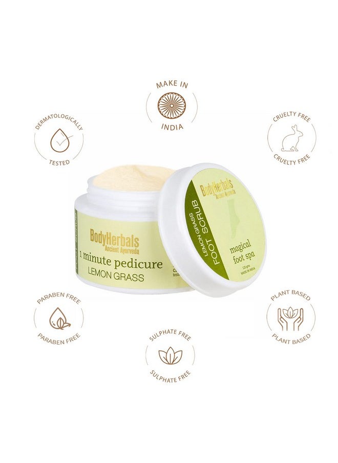 BodyHerbals Foot Exfoliating Kit: Lemongrass Foot Scrub and Pumice Stone Combo Set | Natural Anti- pigmentation & Cracked Heel Therapy Exfoliating, Heal and Repair Pedicure Set
