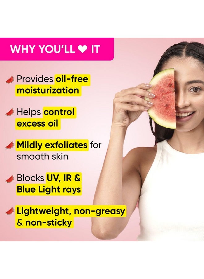 Dot & Key Watermelon Luminous Skin Care Combo (Watermelon Sunscreen SPF 50 PA+++ 50gm & Watermelon Moisturizer 50 gm) | For Normal, Oily & Combination Skin | Controls Excess Oil | For UV/UVA Protect