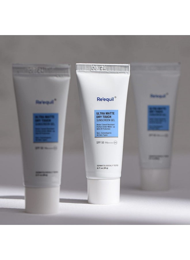 Re' Equil Ultra Matte Dry Touch Sunscreen Gel Spf 50 Pa++++, Water Resistant With Zinc Oxide And Titanium Dioxide 20G