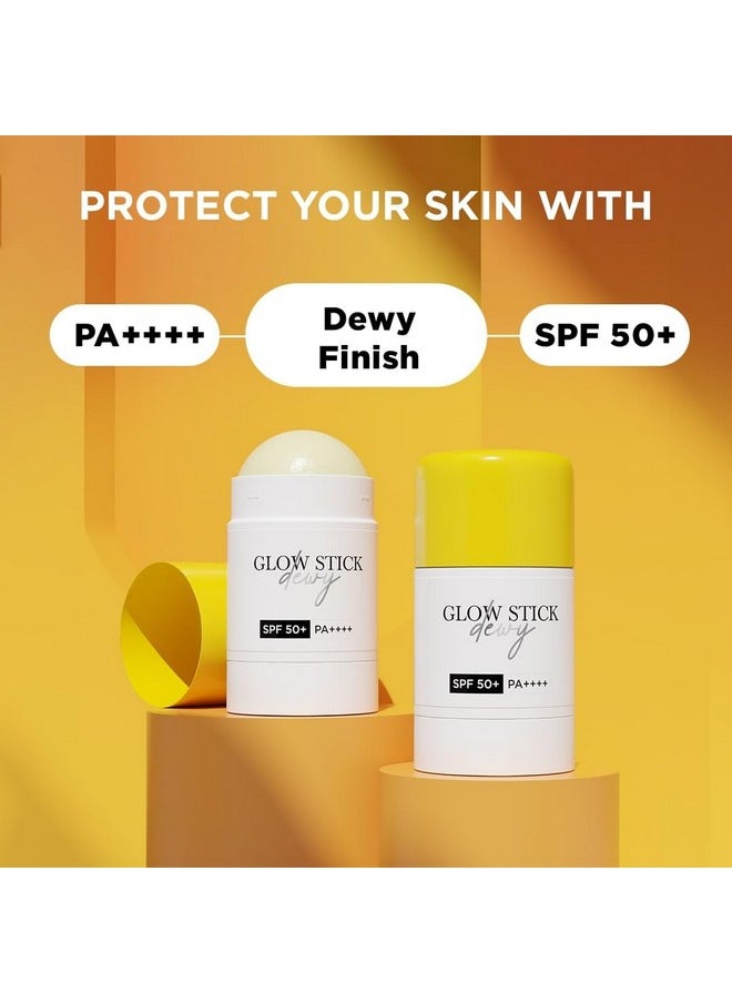 SunScoop Glow Stick Dewy SPF 50+ PA++++ |, UVA UVB rays protection| Vitamin C for glow | Oats for dull skin | Dewy Finish | Easy Reapplication | No White cast | Combination to Dry skin | 18g