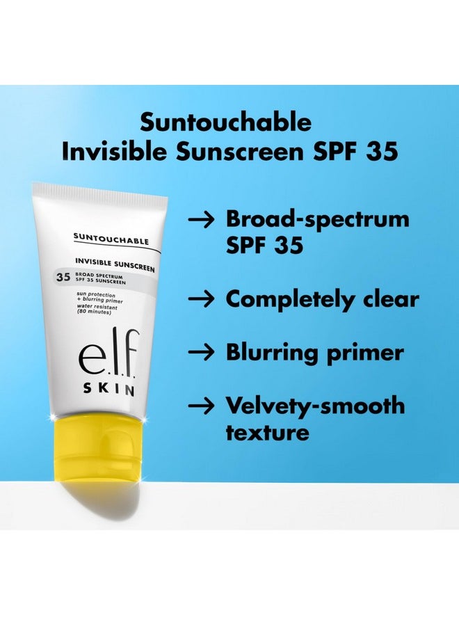 e.l.f. SKIN Suntouchable Invisible SPF 35, Lightweight, Gel-based Sunscreen For A Smooth Complexion, Doubles As A Makeup Primer, Vegan & Cruelty-Free, Packaging May Vary