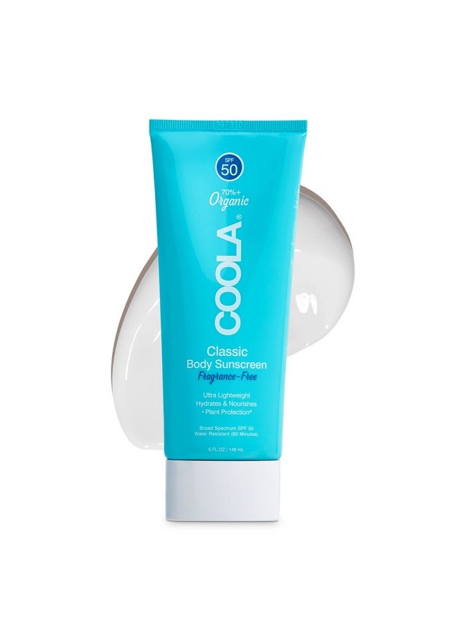 COOLA Organic Sunscreen SPF 50 Sunblock Body Lotion, Dermatologist Tested Skin Care for Daily Protection, Vegan and Gluten Free, Fragrance Free, 5 Fl Oz