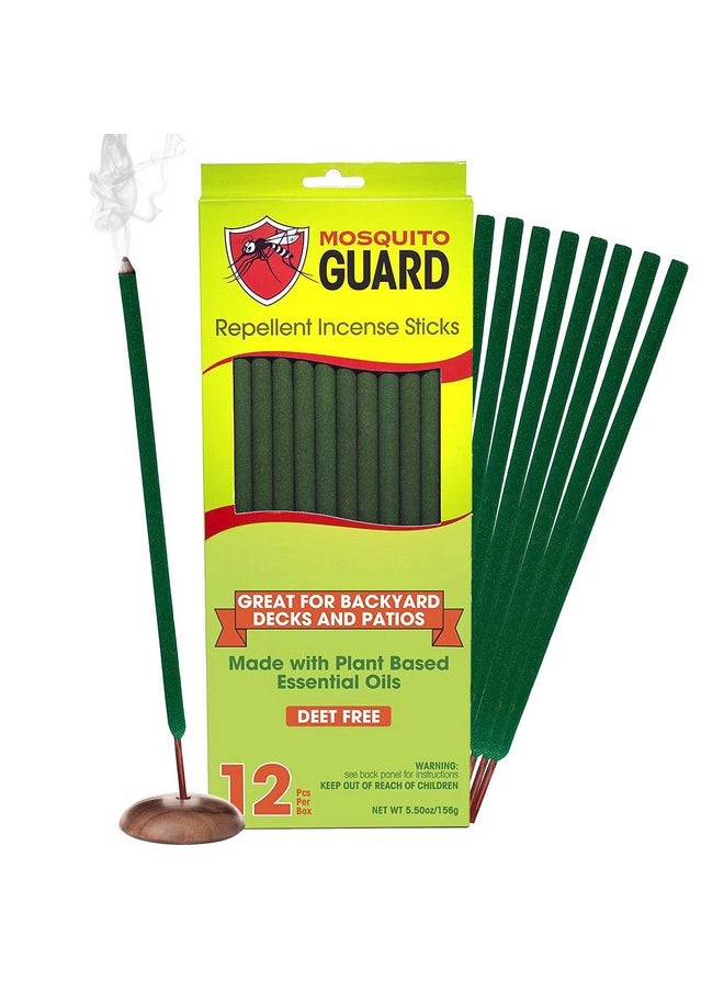 Mosquito Guard 12 Mosquito Repellent Sticks, 2.5 Hrs Protection 1ft Citronella Incense Sticks Outdoor, Plant-Based Mosquito Repellent Incense Sticks, Mosquito Repellent Outdoor Patio, Bug Repellent