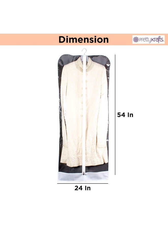 PrettyKrafts Sherwani Cover, Long Coat Cover - Black, Set of 1 pc