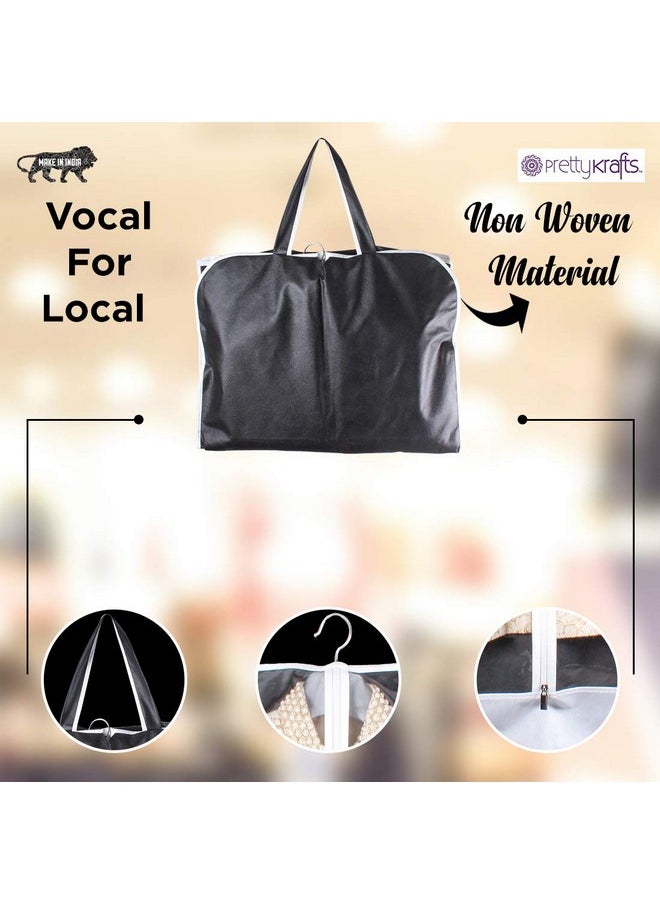 PrettyKrafts Sherwani Cover, Long Coat Cover - Black, Set of 1 pc