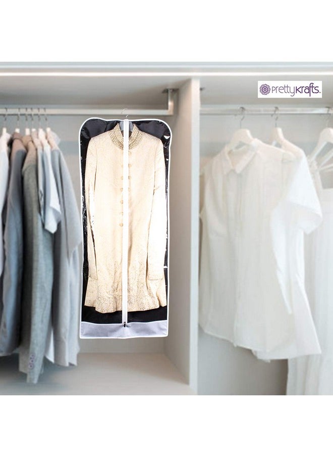 PrettyKrafts Sherwani Cover, Long Coat Cover - Black, Set of 1 pc