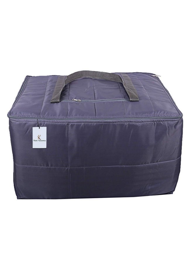 Kuber Industries Rectangular Parachute Jumbo Underbed Moisture Proof Storage Bag with Zipper Closure and Handle (Grey, Standard) - CTKTC06896