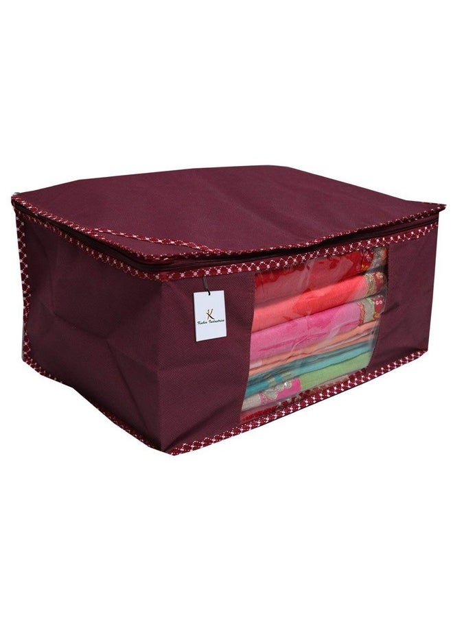Kuber Industries Clothes Organizer For Wardrobe (Pack of 6) - Storage Organizer For Saree | Shirts | Salwaar Suit and Lehenga - Dress Organizer For Wardrobe - Saree Covers With Zip (Maroon)