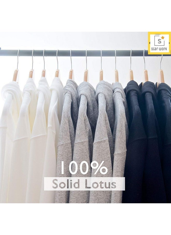 STAR WORK Wooden Garment Hangers Set of 12 with 360 Degree Swivel Chrome Hook (Beige)