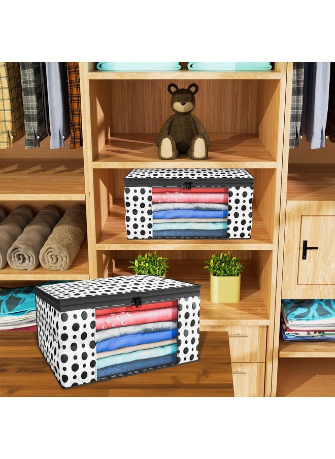 Kuber Industries Pack of 9 Polka Dot Saree Cover | Clothes Organizer For Wardrobe | Storage Organizer For Saree- Suit-Shirt-Lehanga | Saree Cover With Zip | Black & White