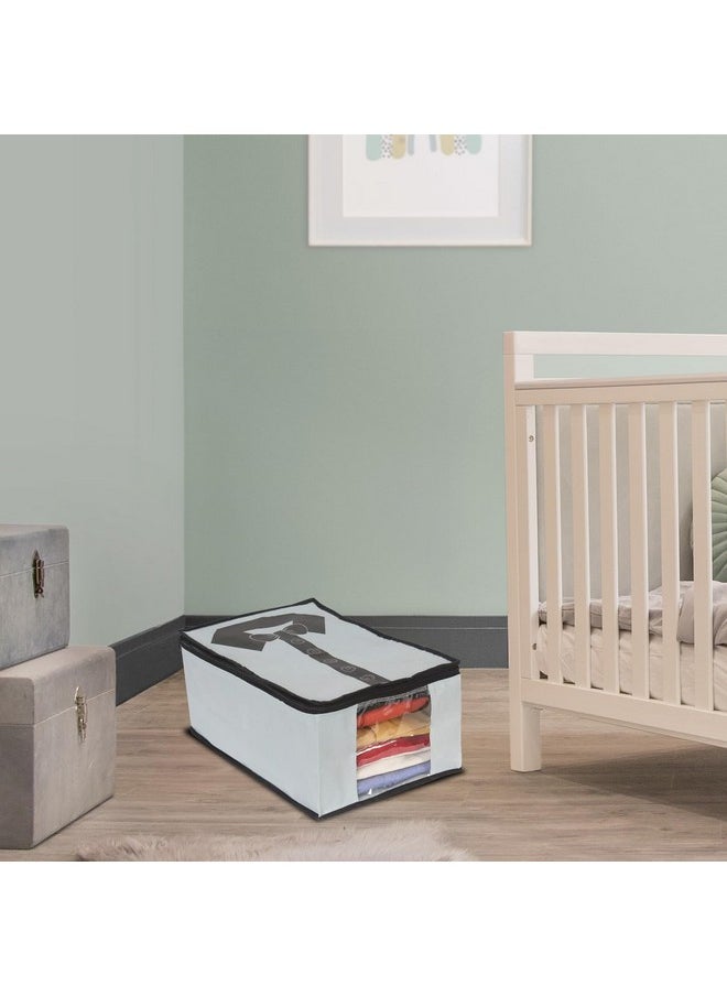 PrettyKrafts Shirt Cover | Foldable & Durable Wardrobe Organizer | Shirt Organizer for Closet Storage | Non Woven Shirt Organizer for Home & Traveling with Transparent Window | Pack of 3 | Grey Black