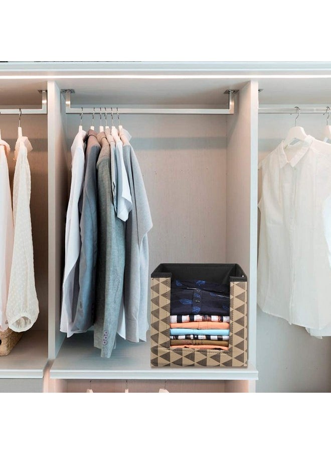 PrettyKrafts 1 Pc Non Woven Large Capacity Shirt Stacker / Foldable & Stackable Closet Wardrobe Cupboard Organizer / Multipurpose Clothes Shelf Storage Box Organizer (Black, 25x38x24 cm)