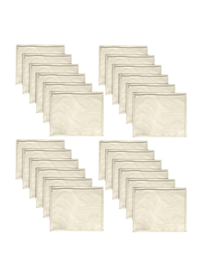 Kuber Industries Saree Cover | Clothes Storage Bag | Single Packing Saree with Zip Closure | Wardrobe Organizer | Cloth Stoarge Organizer | Plain Saree Cover | Pack of 24 | Cream