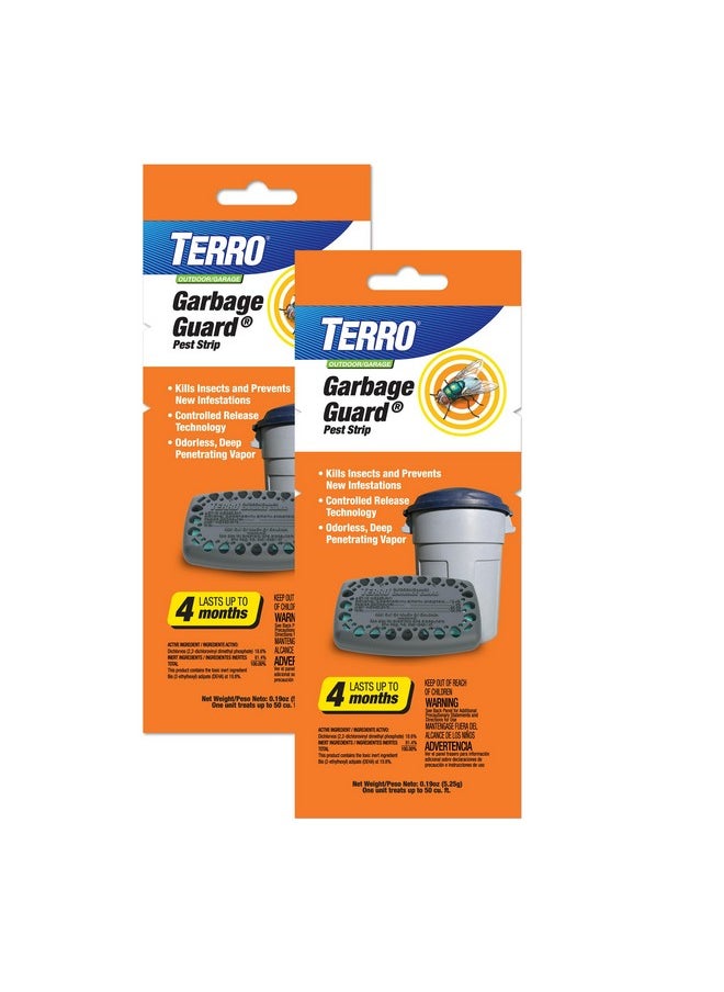 Terro T801SR Garbage Guard Trash Can Insect Killer - Kills Flies, Maggots, Roaches, Beetles, and Other Insects - 2 Pack