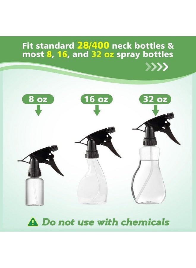 6pcs Spray Bottle Replacement Nozzle- Reusable Heavy Duty Mist Spray & Stream Sprayer Replacement Tops Fit Standard 28/400 Neck 32oz, 16oz, 8oz Bottles for Home Office Cleaning Household Gifts, Black