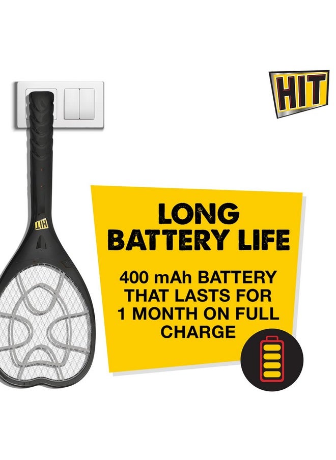 HIT Anti Mosquito Racquet | 6 months Warranty | Rechargeable Mosquito Killer Bat with LED Light | Charge Before Use