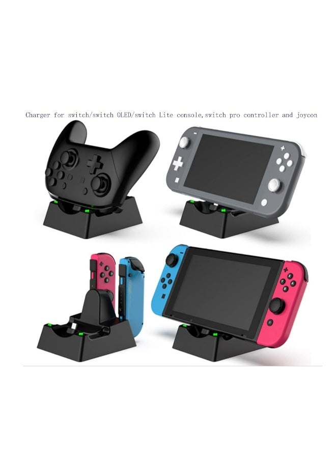 Multifunctional Charger Docking Station for Nintendo Switch/Switch OLED/Switch Lite Console, Charging Dock Station for Switch Pro Controller Switch Joycons