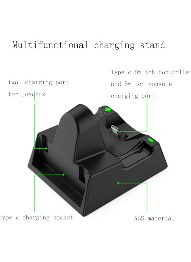 Multifunctional Charger Docking Station for Nintendo Switch/Switch OLED/Switch Lite Console, Charging Dock Station for Switch Pro Controller Switch Joycons