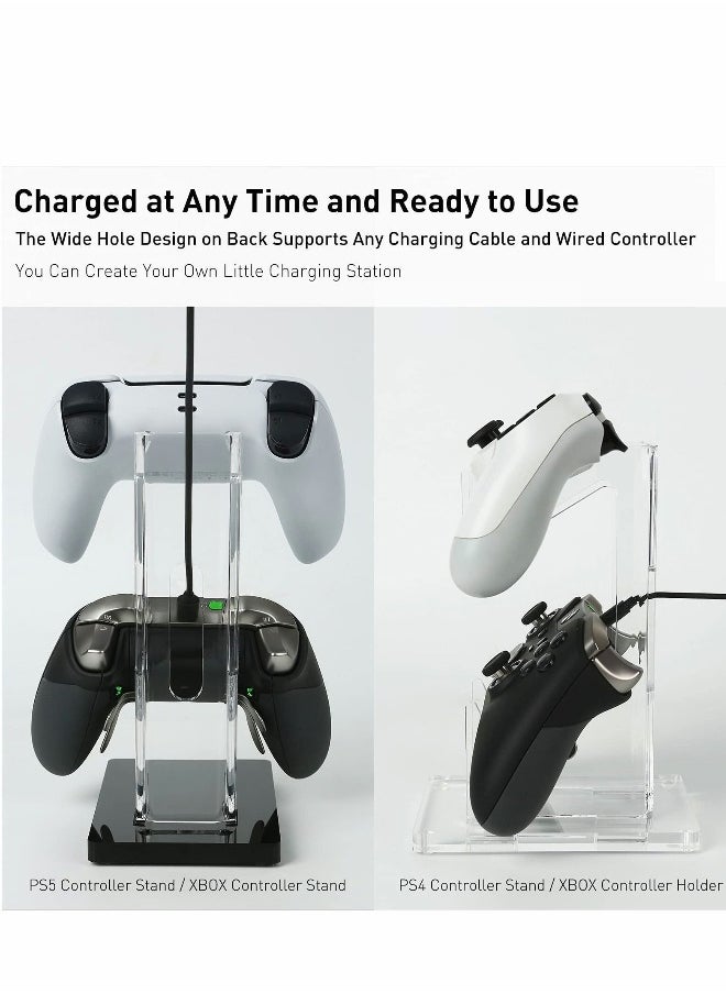 Game Controller Holder Stand Wall Mount, PS4/Nintendo Switch/Xbox One/Steam/PC Controller, Adhesive Mount (transparency)