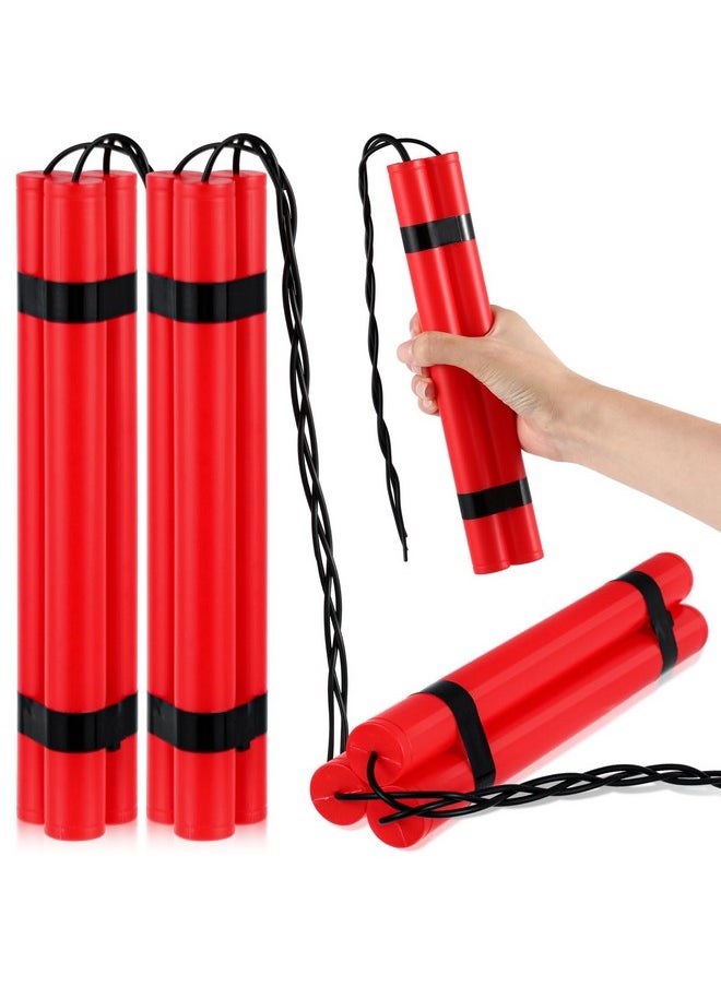 12 Sticks Fake Red Pretend Explosive Bomb Pack Plastic Fake Dynamite Toy Weapons Military Army Bomb Toy For Prank Gag Army Role Play Film Prop Gift