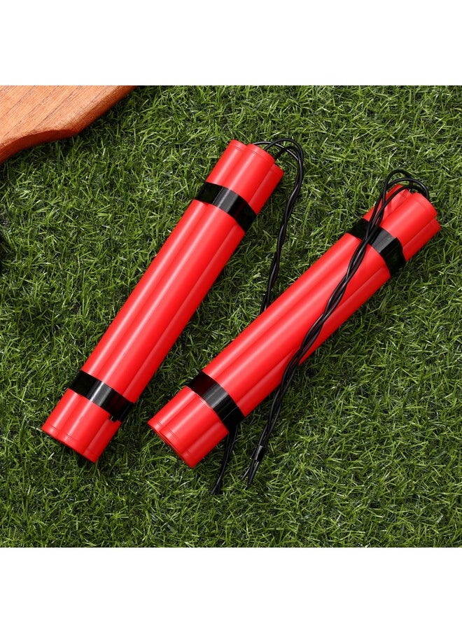 12 Sticks Fake Red Pretend Explosive Bomb Pack Plastic Fake Dynamite Toy Weapons Military Army Bomb Toy For Prank Gag Army Role Play Film Prop Gift