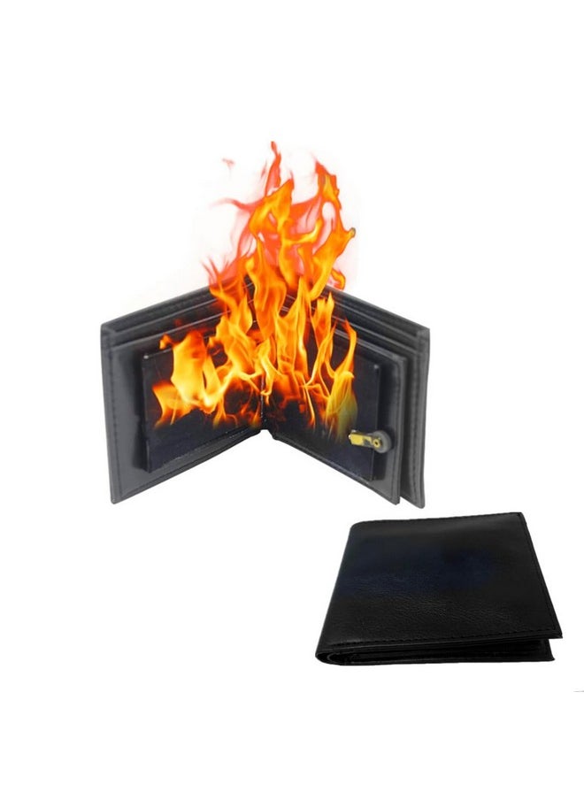 Magic Trick Fire Flaming Wallet, Leather, Inconceivable Street Show Prop, Prank, Magician Wallets, Close-Up Magic, Pros, Professional Cool Tricks