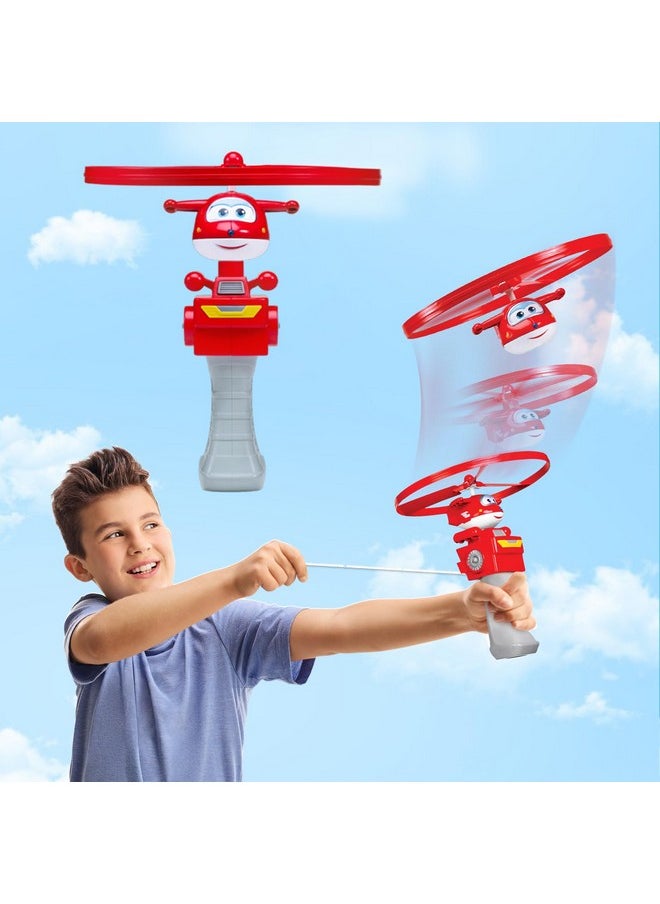 Super Wings Flying Toys, Jett Flying Toys for Kids Ages 3-5 4-8, Fun Outdoor Flying Disc Launcher Toys, Airplane Outside Flying Toys for Kids Boys Girls 3 4 5 6 7 8 Year Old