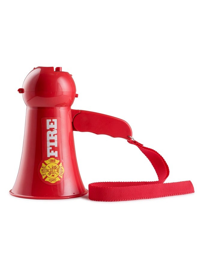 Dress Up America Firefighter Megaphone For Kids - Red Fireman Megaphone Bullhorn With Siren Sound