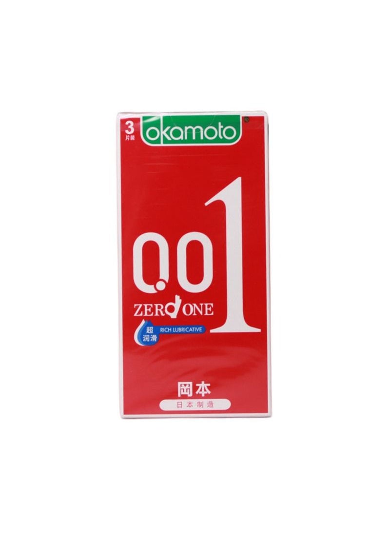 Okamoto condom ultar lubricated with 0.01 size 3pcs