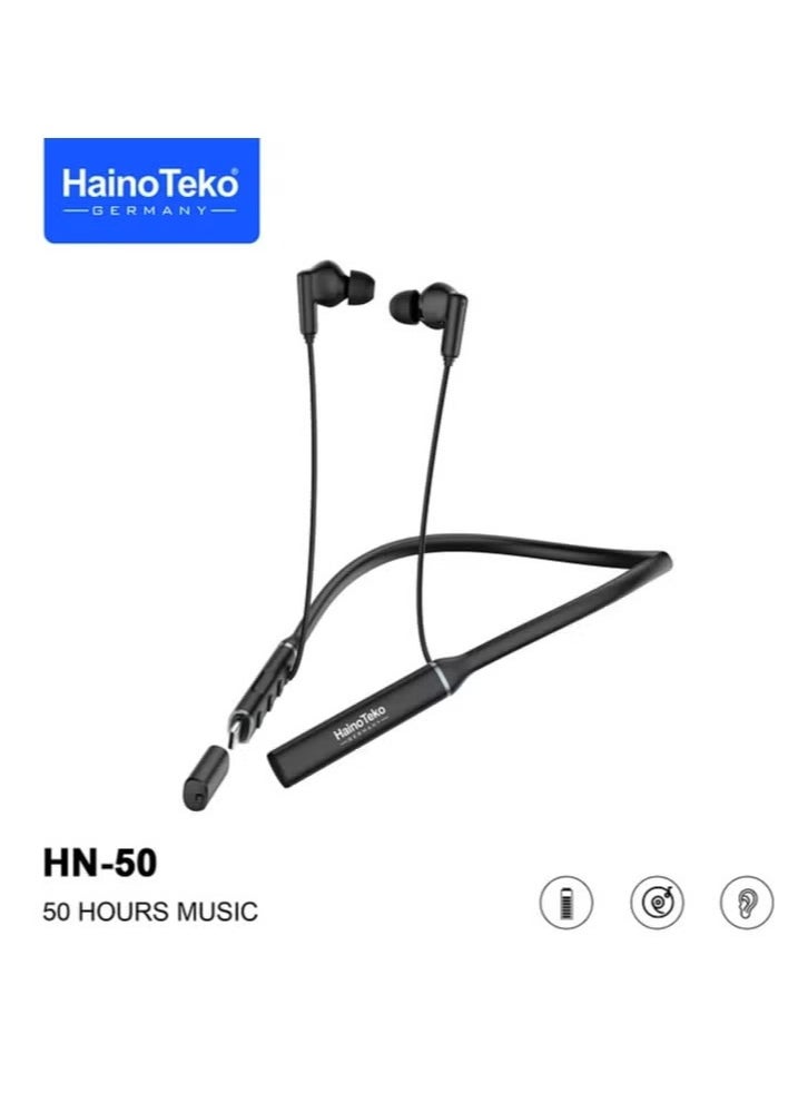 Neckband Wireless Earphone Black - Bluetooth 5.0, Comfortable Design, Long Battery Life, Sweatproof, HD Sound, Magnetic Earbuds, Noise Cancelling, Perfect for Sports, Workouts, and Travel