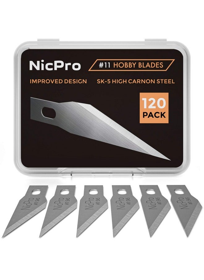 120 Pcs Hobby Blades Set Sk-5, Utility #11 Art Blades Refill Cutting Tool With Storage Case For Craft, Hobby, Scrapbooking, Stencil