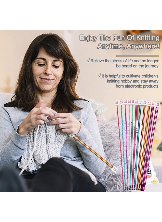 Coopay 23 PCS Tunisian Crochet Hooks Set Including 11 PCS 2.0-8.0mm Metal Long Crochet Hooks & 12 PCS 3.0-10.0mm Carbonized Bamboo Afghan Crochet Needles with Cable, Crochet Hook Set Extra Long