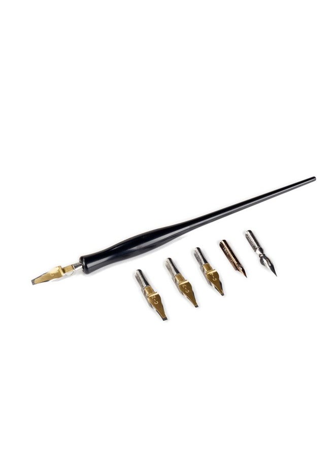Speedball Calligraphy Pen Set - 1 Penholder w/ 4 Nibs, 2 Pen Tips