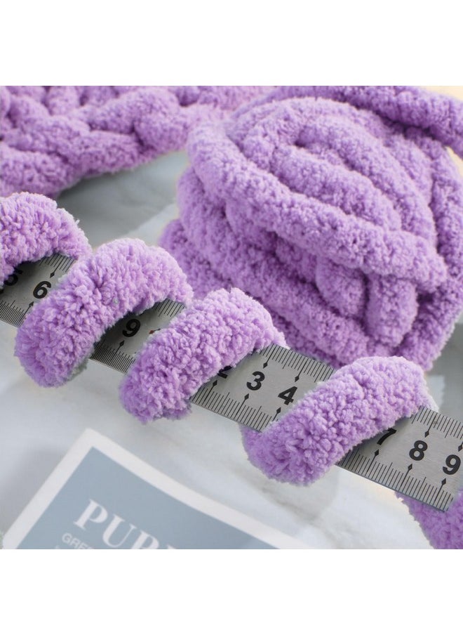 HOMBYS Purple Chunky Chenille Yarn for Crocheting, Bulky Thick Fluffy Yarn for Knitting,Super Bulky Chunky Yarn for Hand Knitting Blanket, Soft Plush Yarn, 8 Jumbo Pack (27 yds,8 oz Each Skein)