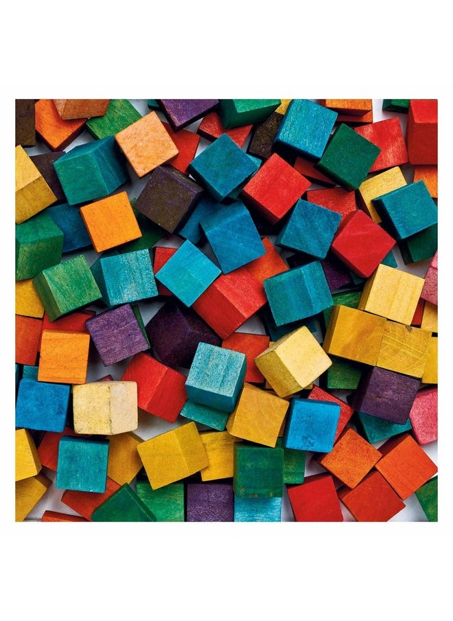 Colorations Colored Wood Cubes, 196 Pieces, 5/8 inch, Dyed Natural Wood, Geometric, Building, Arts & Crafts, Decorations, Multi-Colored, DIY Crafts, for Kids, STEM