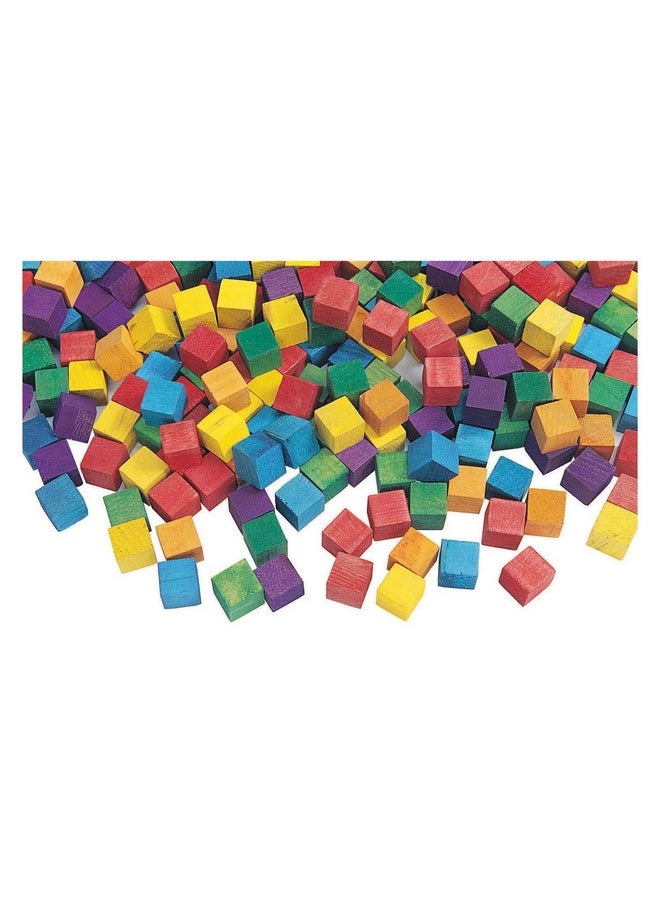 Colorations Colored Wood Cubes, 196 Pieces, 5/8 inch, Dyed Natural Wood, Geometric, Building, Arts & Crafts, Decorations, Multi-Colored, DIY Crafts, for Kids, STEM