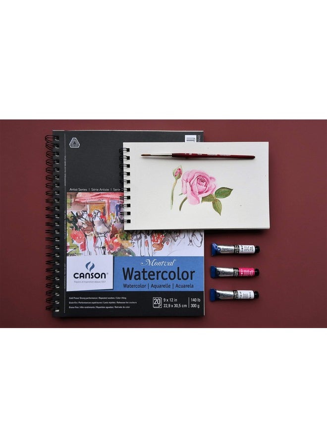 Canson Artist Series Watercolor Paper, Wirebound Pad, 5.5x8.5 inches, 20 Sheets (140lb/300g) - Artist Paper for Adults and Students - Watercolors, Mixed Media, Markers and Art Journaling