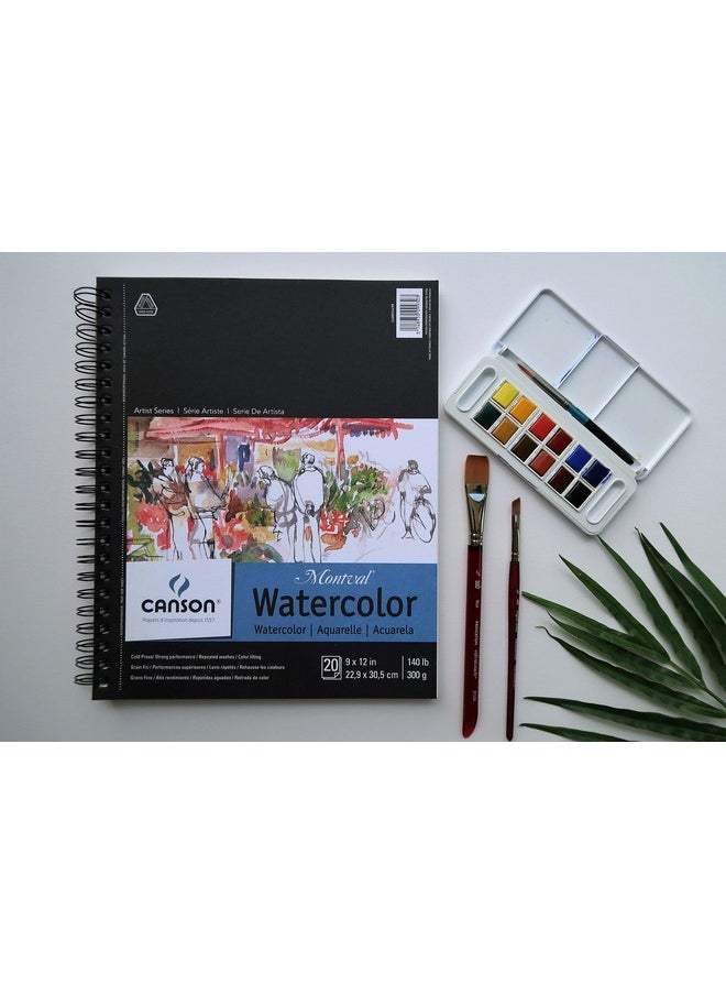 Canson Artist Series Watercolor Paper, Wirebound Pad, 5.5x8.5 inches, 20 Sheets (140lb/300g) - Artist Paper for Adults and Students - Watercolors, Mixed Media, Markers and Art Journaling