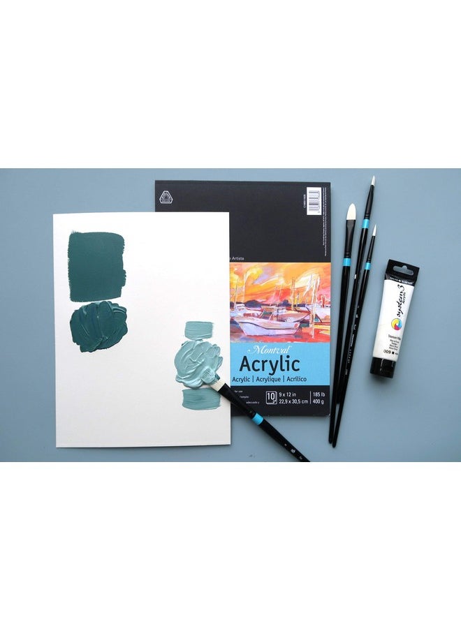 Canson Artist Series Acrylic Paper, Foldover Pad, 12x16 inches, 10 Sheets (185lb/400g) - Artist Paper for Adults and Students