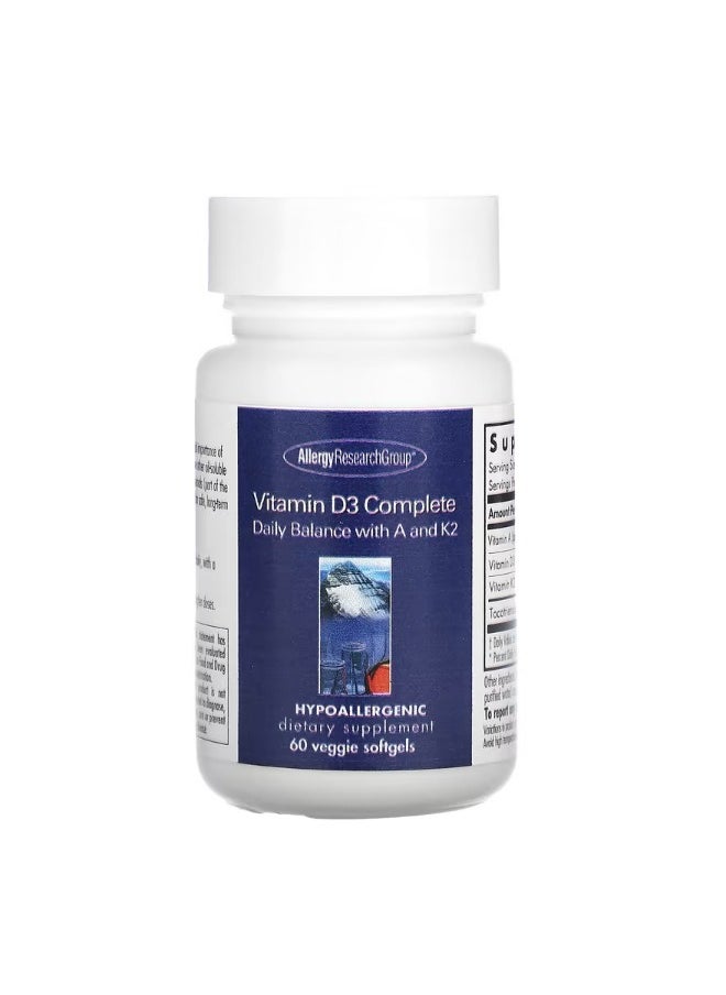 Vitamin D3 Complete 60 Veggie Softgels