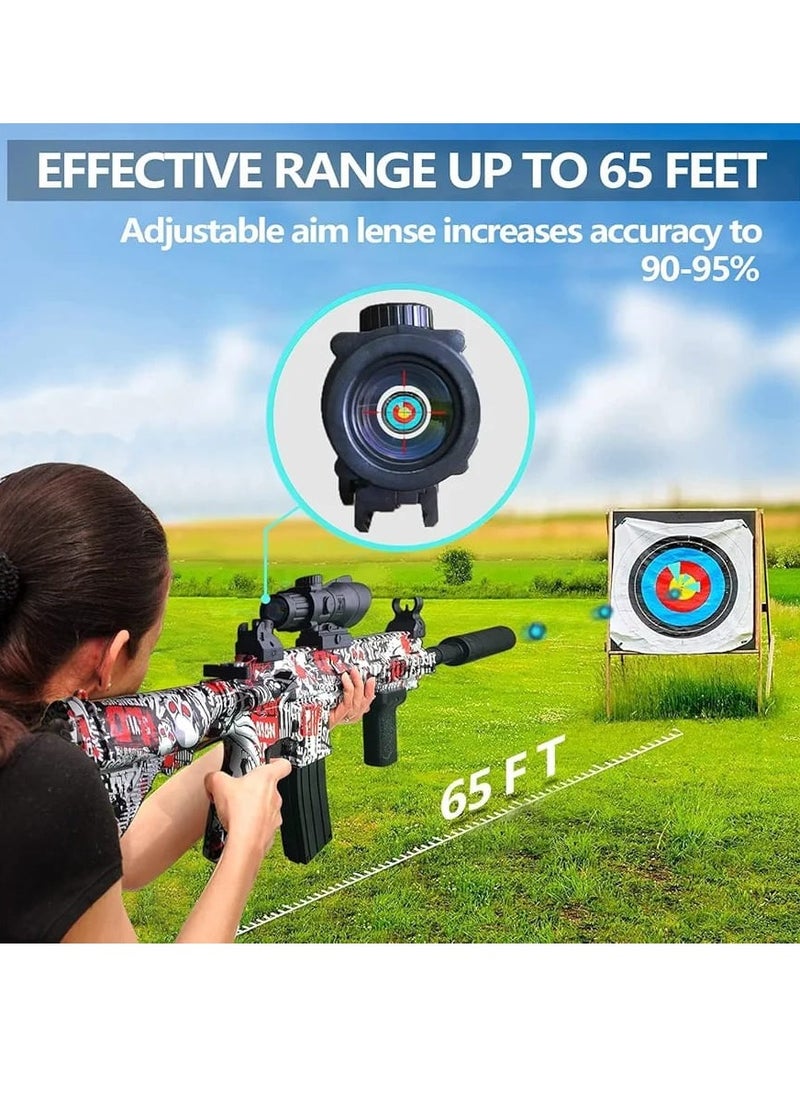 M416 Graffiti Gel Ball Blaster for Kids - Soft Bullet Shooting Game with Long-Range Shooting, Tactical Scope, and Accessories