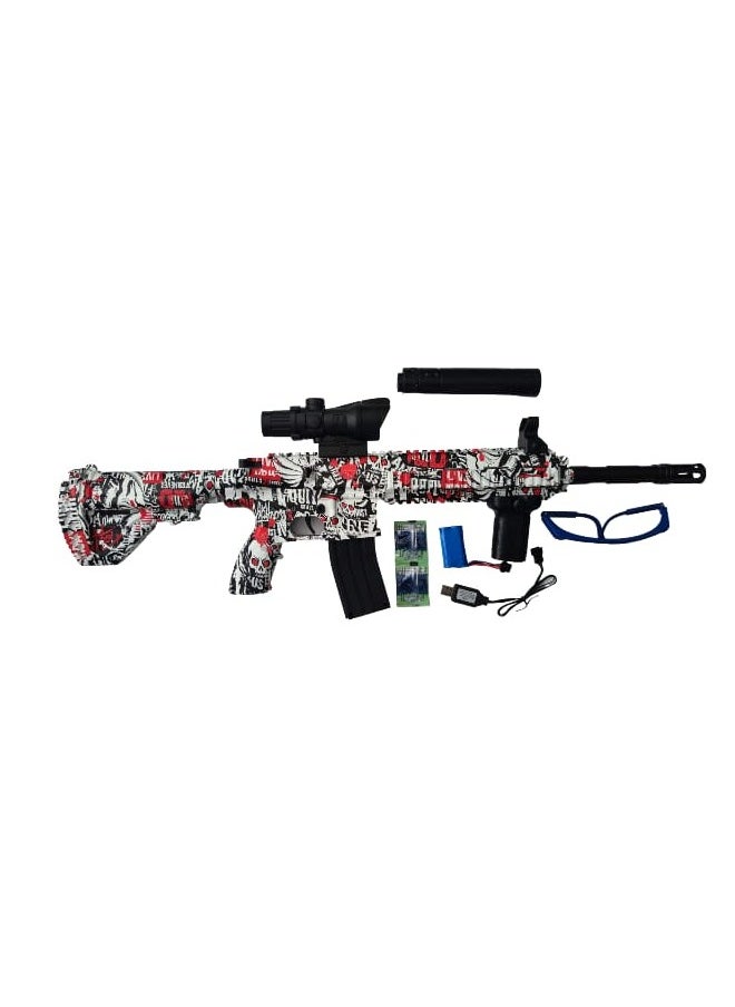 M416 Graffiti Gel Ball Blaster for Kids - Soft Bullet Shooting Game with Long-Range Shooting, Tactical Scope, and Accessories