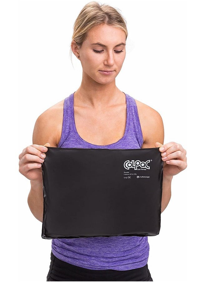 Chattanooga ColPac - Reusable Gel Ice Pack - Black Polyurethane - Standard - 10 in x 13.5 in - Cold Therapy - Knee, Arm, Elbow, Shoulder, Back - Aches, Swelling, Bruises, Sprains, Inflammation