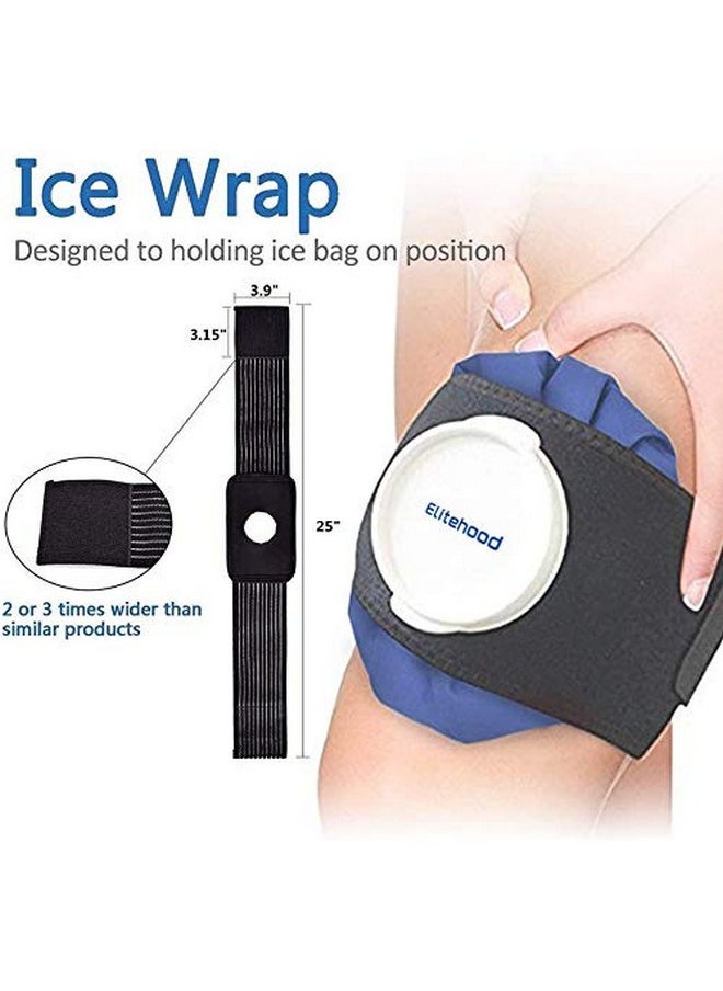 elitehood Ice Cold Pack Reusable Ice Bags Hot Water Bag for Injuries, Hot & Cold Therapy and Pain Relief with Elastic Breathable Support Wrap, 4-Pack, 3 Sizes (6